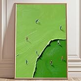 Abstract Golf Wall Art Green Golf Picture Landscape Poster Abstract People Painting Golfing Canvas Wall Art Minimalist Texture Artwork Green Painting Aesthetic Posters Living Room 16x24inch No Frame