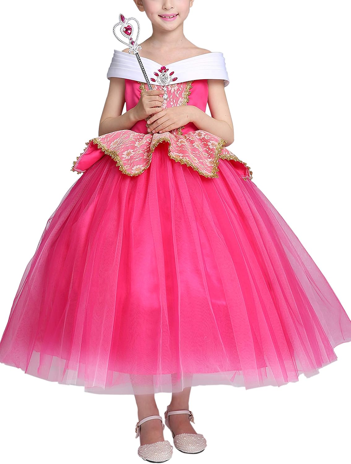 Eleasica Filles Haute Qualité Robe de Déguisement Princesse Aurore La