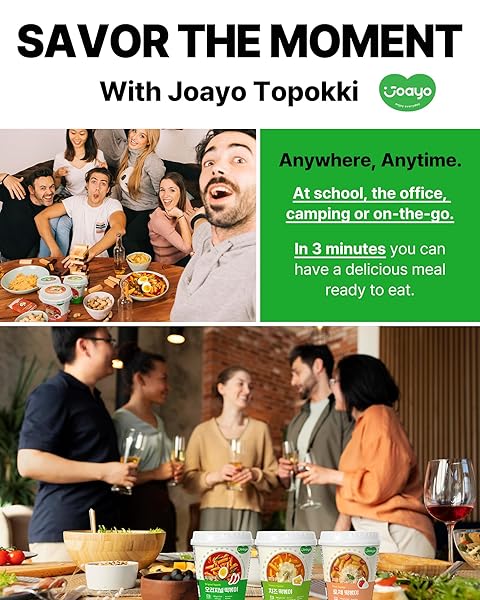 JOAYO ORIGINAL TTEOKBOKKI RICE CAKES W/SWEET & SPICY TRADITIONAL SAUCE [2-PACK] AUTHENTIC KOREAN STREET FOOD EASY K-FOOD INSTANT MICROWAVABLE SNACK