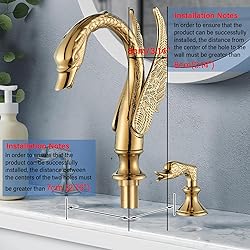 Vidugg Gold Swan Bathroom Sink Faucet 3 Holes