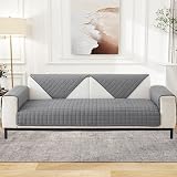 LINGKY Soft Flannel Sofa Covers 70x180cm Grey Non-Slip 1 2 3 Seater view 3