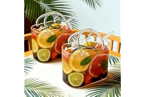 Glass Purse for Drinks with Straw, Creative Handbag Shaped Cocktail Glass Cups, 26oz Unique Wine Glasses for Juice Tea & Flow