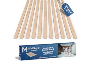 Meliusly SlatSure Queen Size Bunkie Board – Heavy Duty Vertical Bed Slats & Foldable Wooden Support Board for Sagging Mattress or Platform Bed Frame, Box Spring Alternative and Replacement