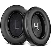 SOULWIT Earpads Replacement for Sennheiser Momentum 3 Wireless Noise Cancelling Over/Around-Ear Headphones, Ear Pads Cushions with Soft Protein Leather, Noise Isolation Memory Foam - Black