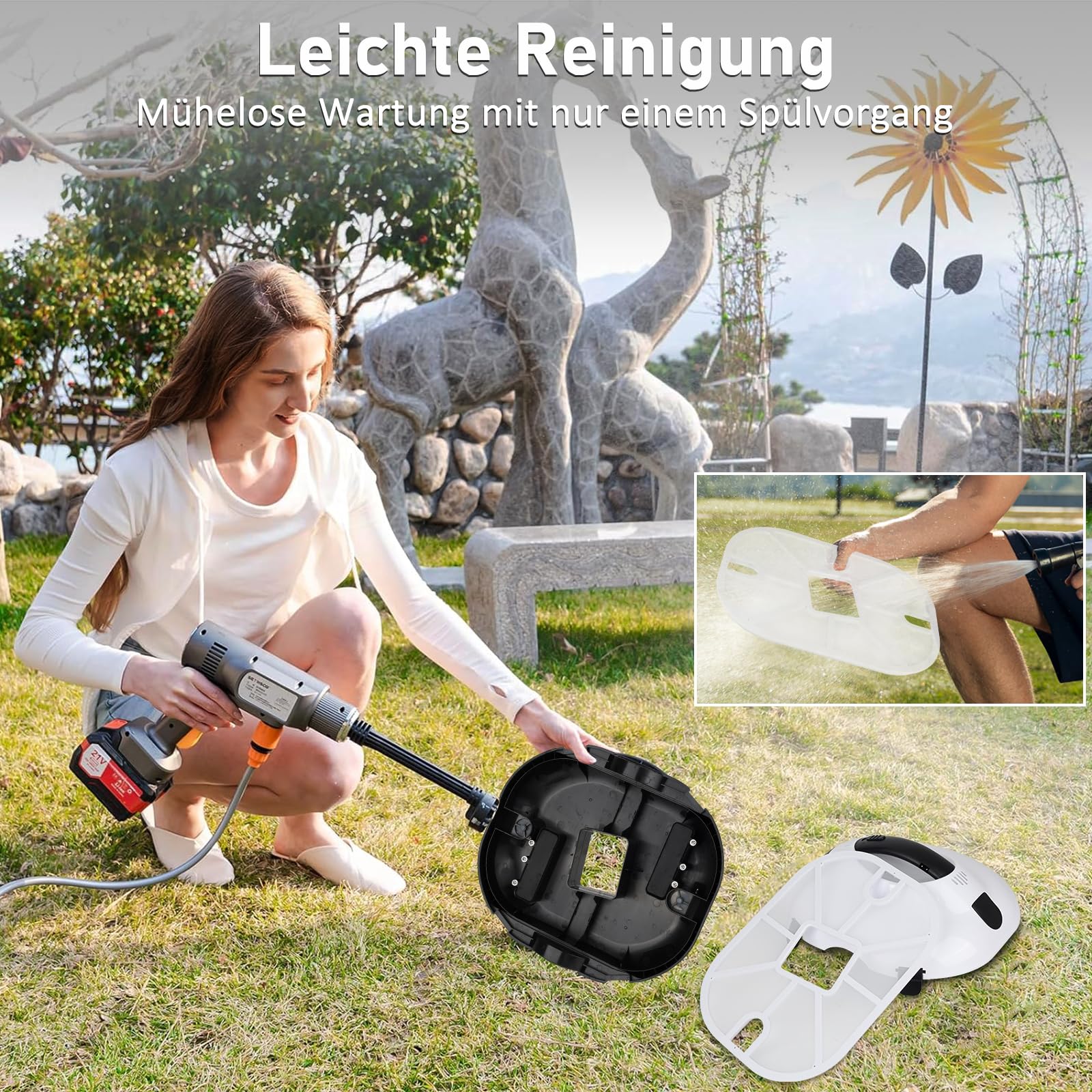 COOLWEST Poolroboter Akku, 130 Minuten Reinigungszeit, Pool Roboter Kabellos, Automatische Poolreiniger mit Selbsteinparkfunktion, Pool Saugroboter für Rundpool und Aufstellpool 8