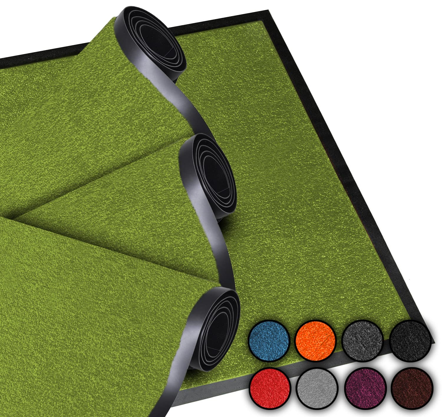 LucaHome – Doormat Home Entrance Mat 60 x 80 cm, Green, 2 Units – Non-Slip Washable Rug for Entrance, Kitchen and Hallway – Outdoor and Indoor Doormat – Original Entrance Mats