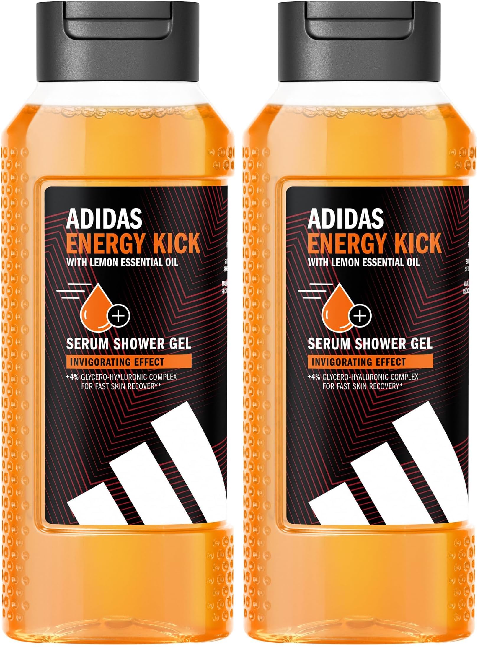 adidas Active Skin & Mind Energy Kick Duschgel, belebend-frisches Duschgel für Herren, 250ml (Packung mit 2)