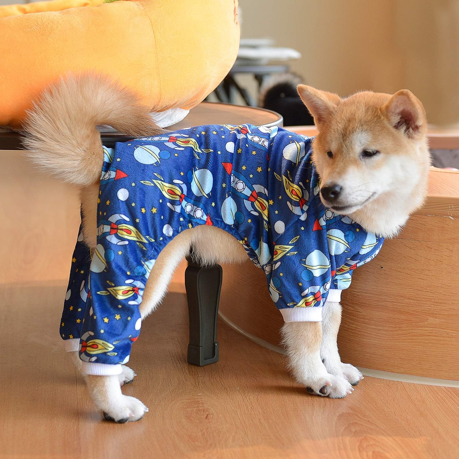 CuteBone Rocket Dog Pjs Medium Onesies Pet Clothes Jumpsuit Apparel Soft Pajamas P16M : Pet Supplies
