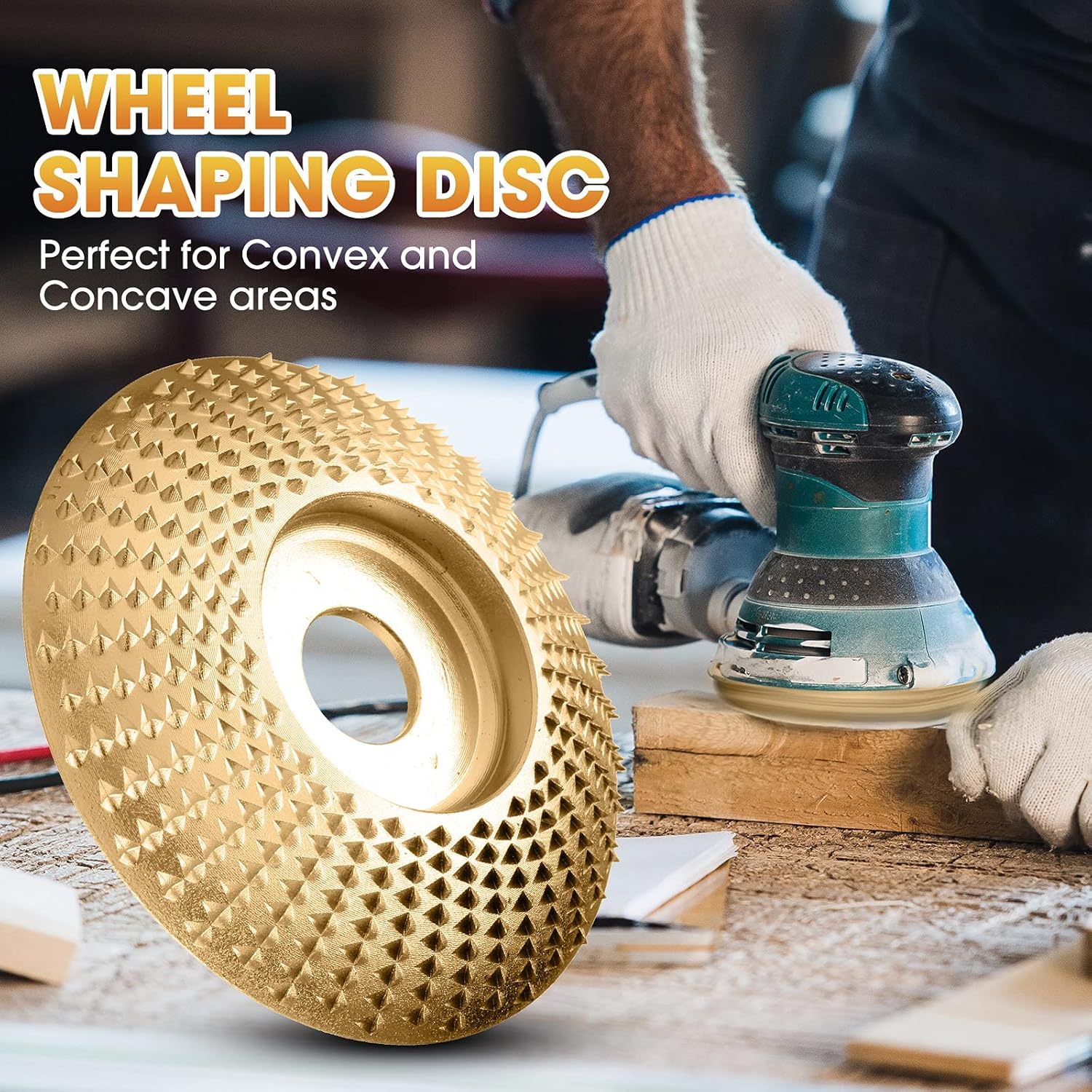 3 Pieces Grinding Wheel Shaping Disc Angle Grinder Discs Wood Carving Disc Angle Grinder Wheel Carving Abrasive Disc for Wood Cutting Shaping Polishing, Golden: Industrial & Scientific