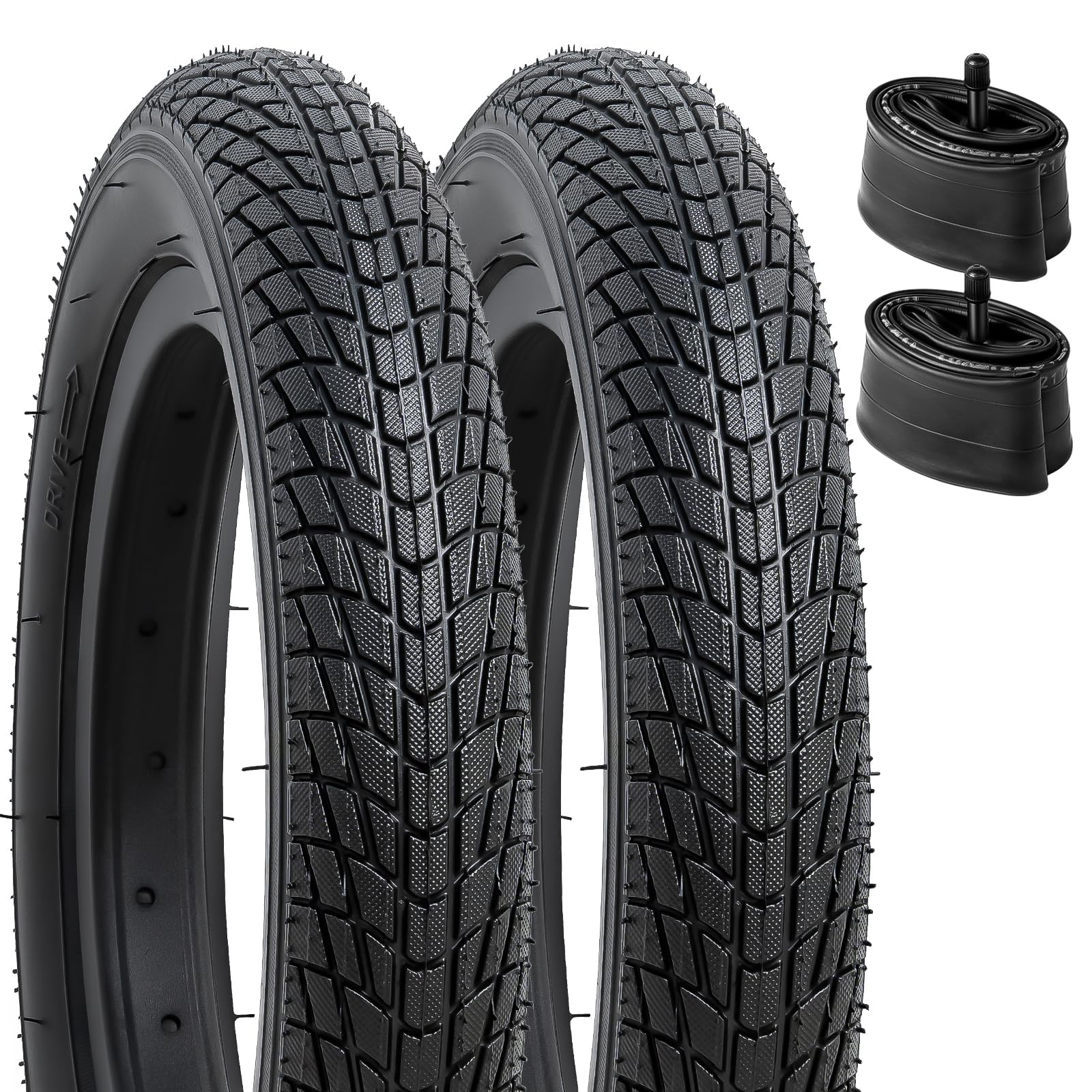 YunSCM 2PCS 12.5 Bike Tyre 12 1/2x2 1/4 (12.5x2.25) Tires ETRTO 57-203 and 12.5" Heavy Duty Inner Tubes AV32mm Valve, Compatible12 1/2 x 2 1/4 12.5x2.25 Child Road Bike Bicycle Tyre and Tube — image 1
