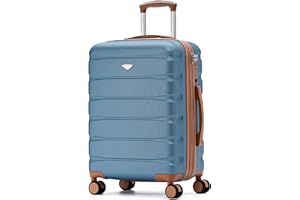 Flight Knight 24x16x10 Expandable Carry On Suitcase Hardside TSA Lock USB C Lightweight Luggage Silent Double Spinner Wheels Maximum Overhead Carry-On Bag For Virgin & South West Approved Airlines