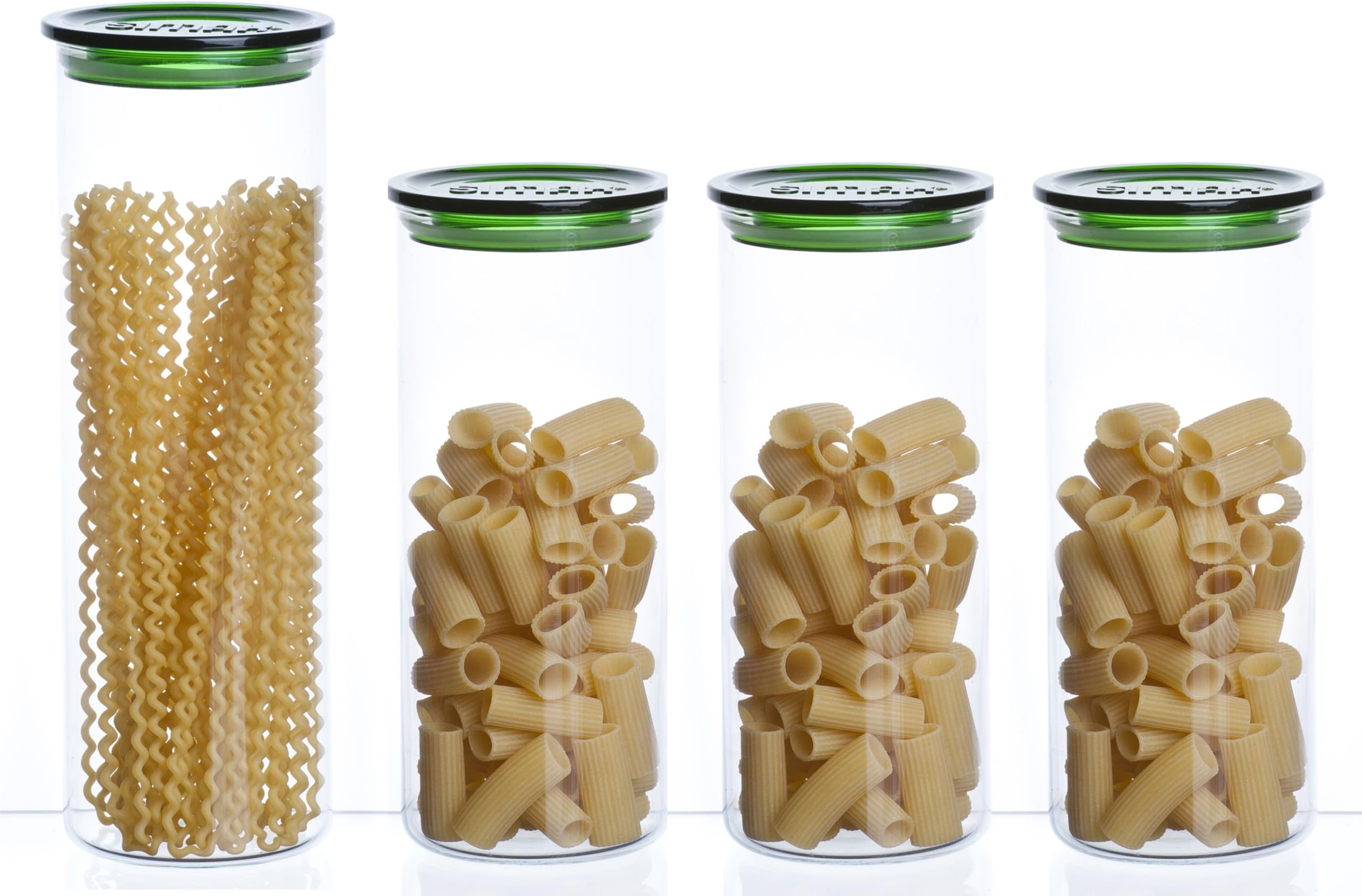 Bohemia Cristal Storage Container Glass 4-Piece Set green