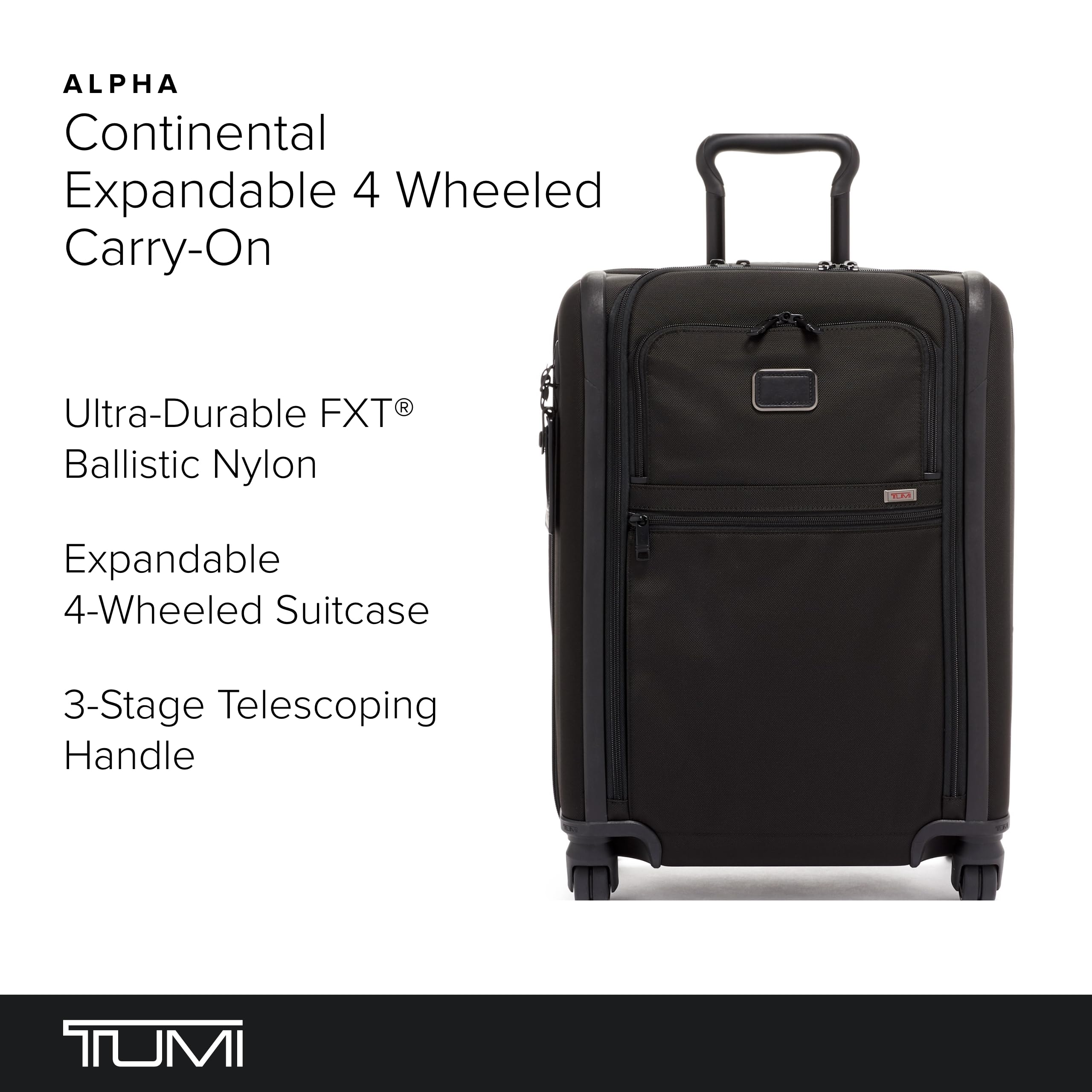 TUMI Alpha Continental Expandable 4Wheeled CarryOn Roller Bag for
