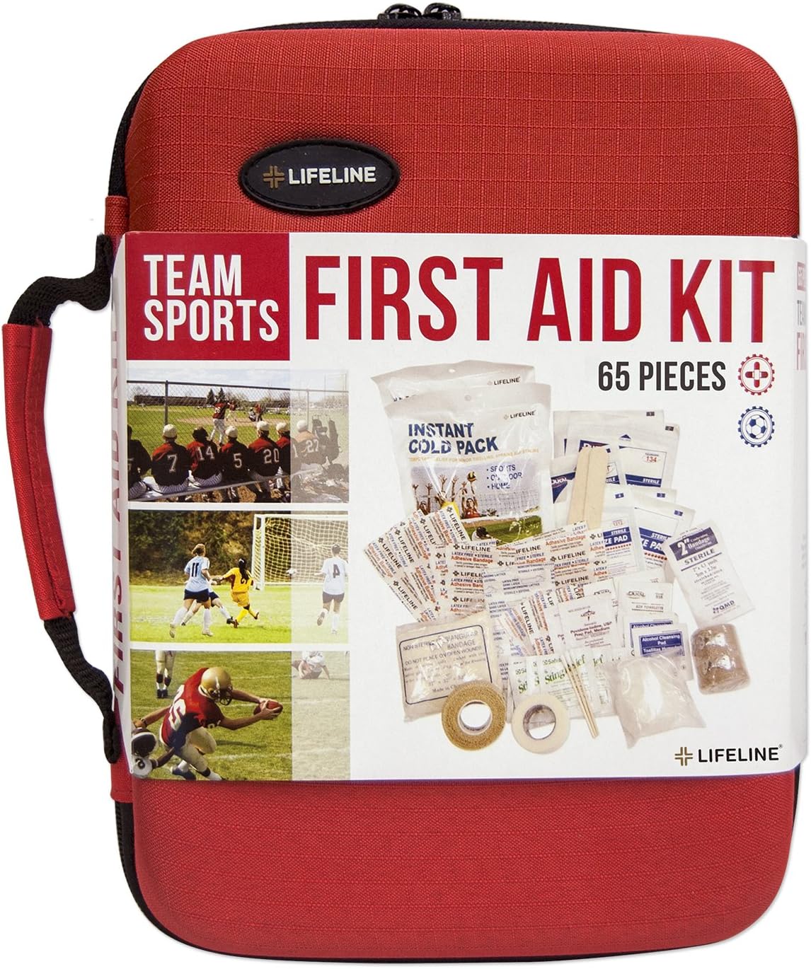Lifeline Team Sport First Aid and Safety Kit, Stocked with Essential First aid Components for Emergencies Resulting from Outdoor and Team Sports Activities