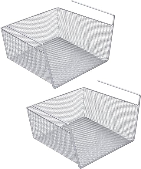 Cestelli Sottoripiano NERO - 2 Pezzi 40 Cm - Organizzatore Per Dispensa, Armadio, Cucina - Ganci Resistente In Metallo - Foto 8