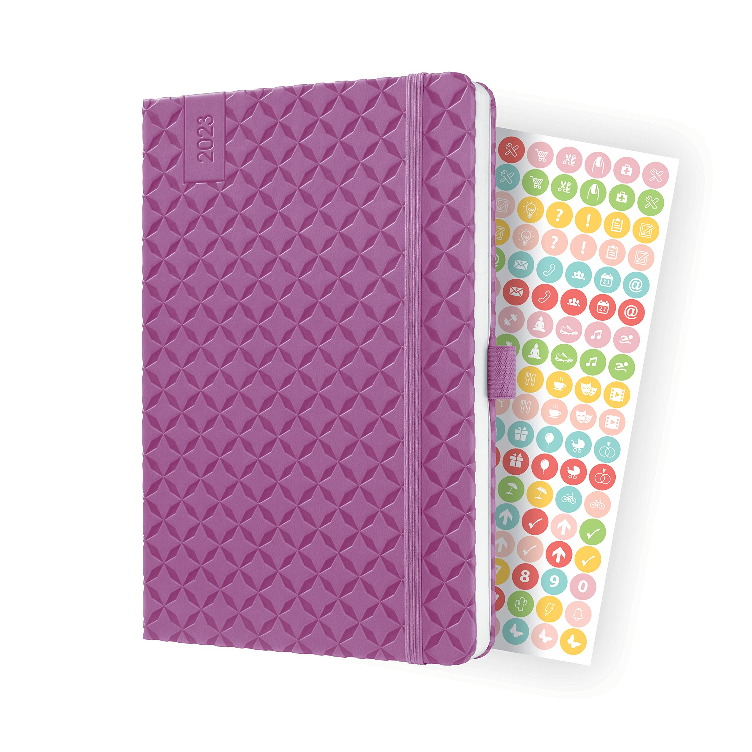 SIGEL J3115 Jolie Weekly diary 2023 - hardcover - 13,5 x 20,3 cm - 174 pages - violet