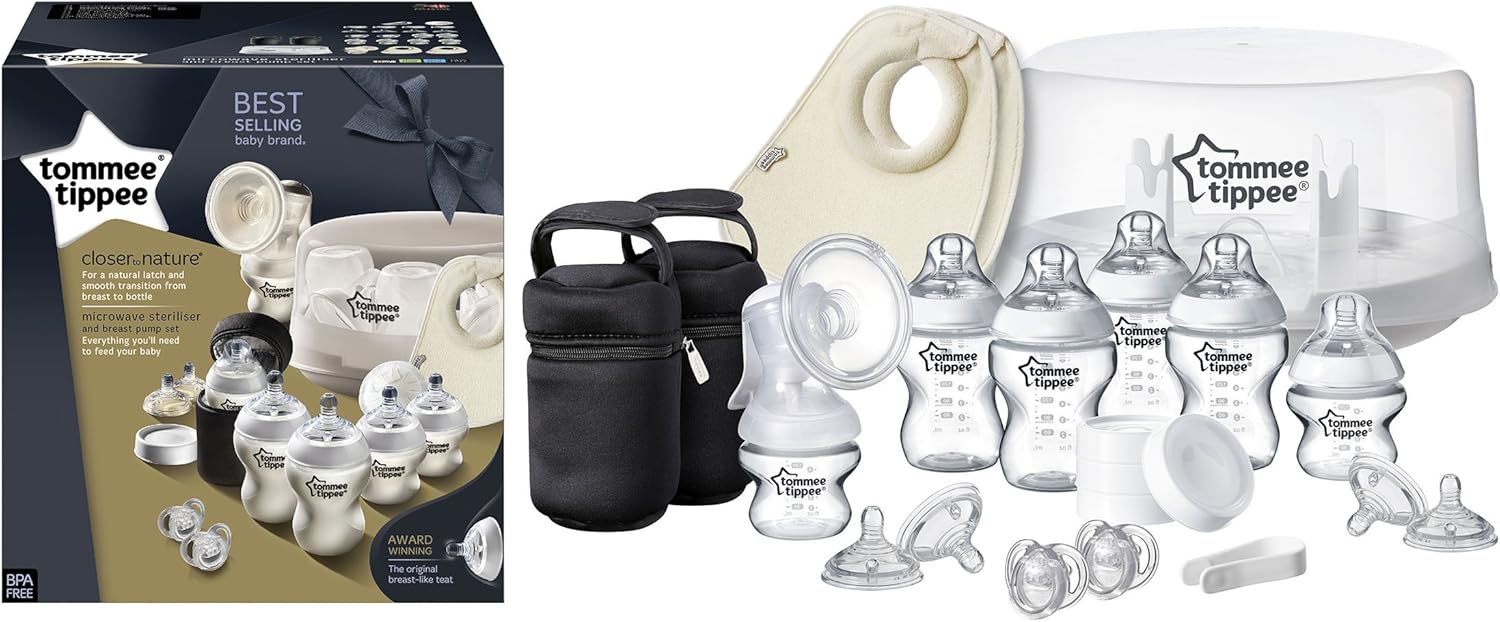 tommee tippee closer to nature microwave steriliser and breast pump set