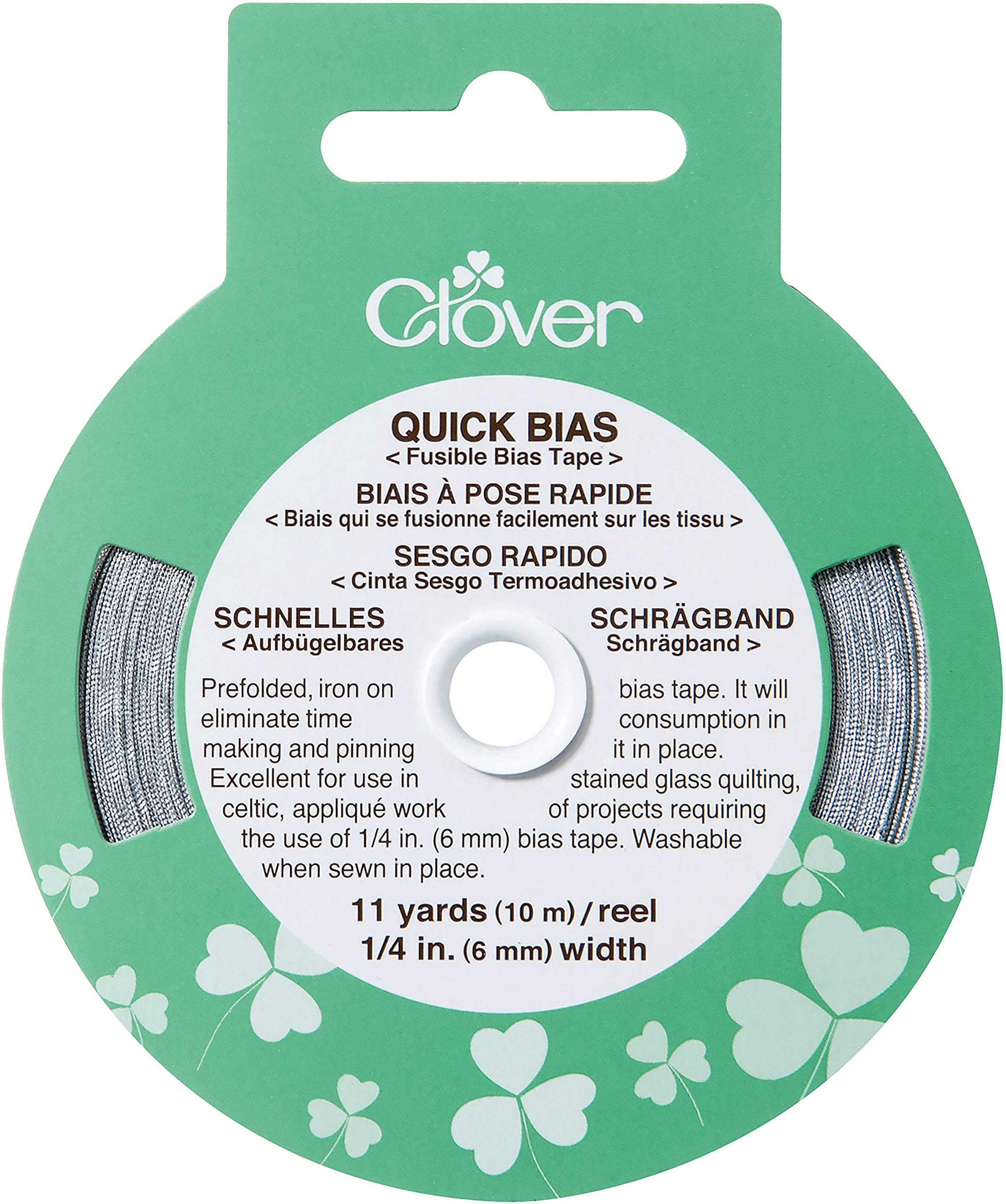 Clover Quick Bias Tape: 6mm x 10m: Silver, 6