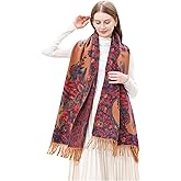 Wander Agio Warm Fashion Scarf Long Shawl Large Blanket Winter Wraps Scarves for Women Cashmere Jacquard Vintage Paisley