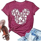 ALUS Magic Kingdom Castle Shirts for Women Short Sleeve Crewneck Funny Graphic Tee Tops