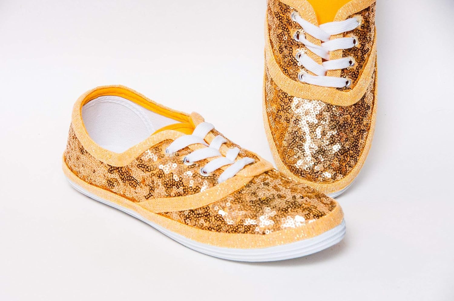 gold sequin sneakers womens