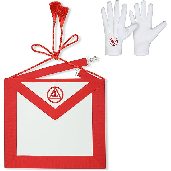 Royal Arch Chapter Mason Crown Cap - Red Satin With Embroidered Triple Tau Patch