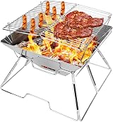 Odoland Portable Collapsible BBQ Grill Fire Pit 304 Stainless Steel with Bag view 9