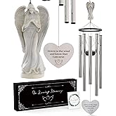 Angel Memorial Wind Chimes for Loss of Loved One - 34" Large Sympathy Wind Chimes, Memorial Gifts for Loss of Loved One Mother Father Husband Bereavement Chimes for Outside Deep Tone