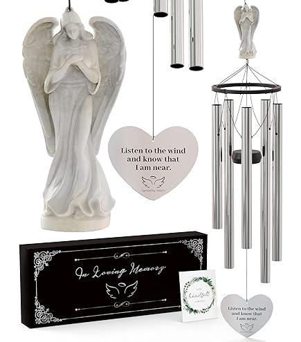 Carillon éolien Pour L'extérieur – Carillon Commémoratif Pour Perte De Mère, Père Ou être Cher – Cadeau De Deuil Et De Condoléances 81,3 Cm