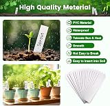 KINGLAKE 100Pcs White Plastic Plant Labels & Markers 10x2cm Waterproof view 3