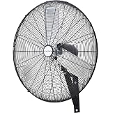 LCVZTECH 30 inch Wall Mount Fan Oscillating, 3-Speed 8850 CFM High Velocity Industrial Wall Mounted Fan, Heavy Duty Air Circulator for Garage, Shop, Gym, Workshop, Covered Patio - UL Listed