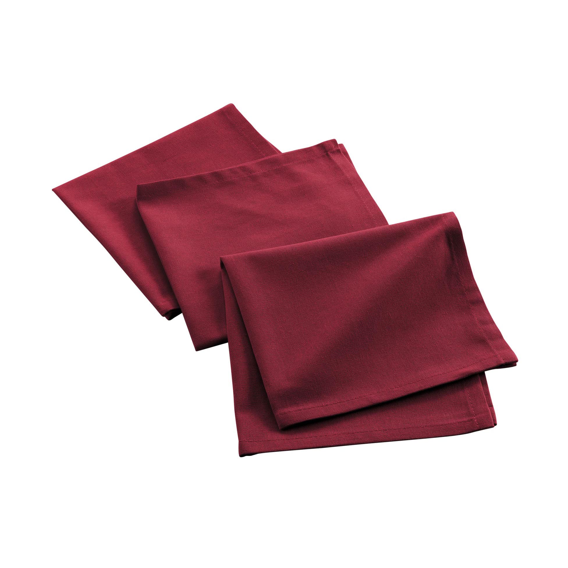 Douceur d'Intérieur Mistral Pack of 3 Dinner Napkins, Burgundy, 40 x 40 cm
