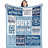 Boy Mom Gifts from Son - Mothers Day Mom Gifts for Birthday Valentines Day Christmas - Mothers Gift Ideas - World Best Mama Gift from Son - 60"x50" Soft Flannel Blanket Present for Mama