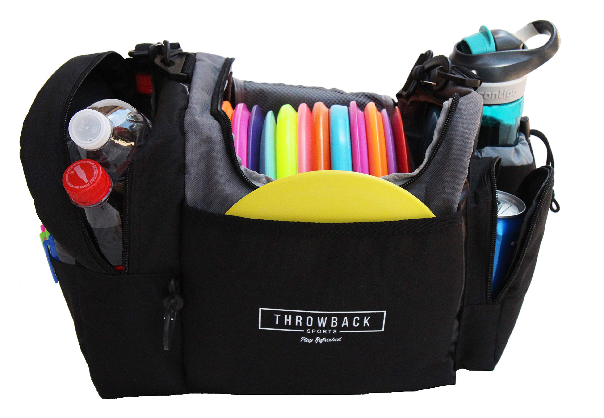 The Throwback Sack Frisbee Disc Golf Bag with Cooler and Extra