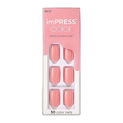 KISS imPRESS Color Press-on Manicure - Pretty Pink, Short
