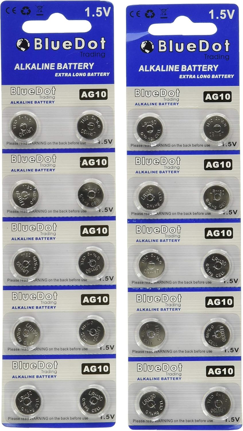 Blue Dot Trading AG10 Batteries, 20 Count Amazon.ca Health & Personal