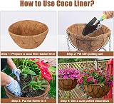 EEEkit 3Pcs 12 Inch Round Hanging Basket Liners Natural Coco Fiber view 4