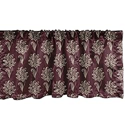 Ambesonne Maroon Window Valance Pack of 2, Rhythmic