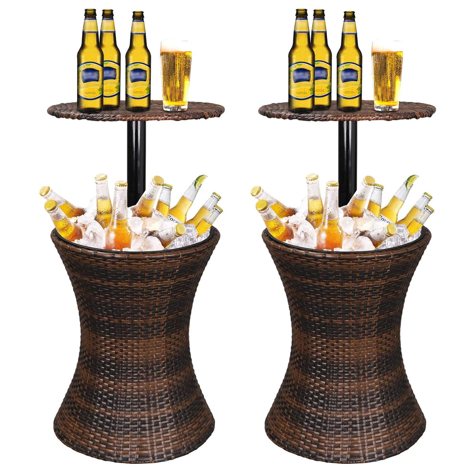 Best Bar Rattan Style Outdoor Patio Pool Cooler Table