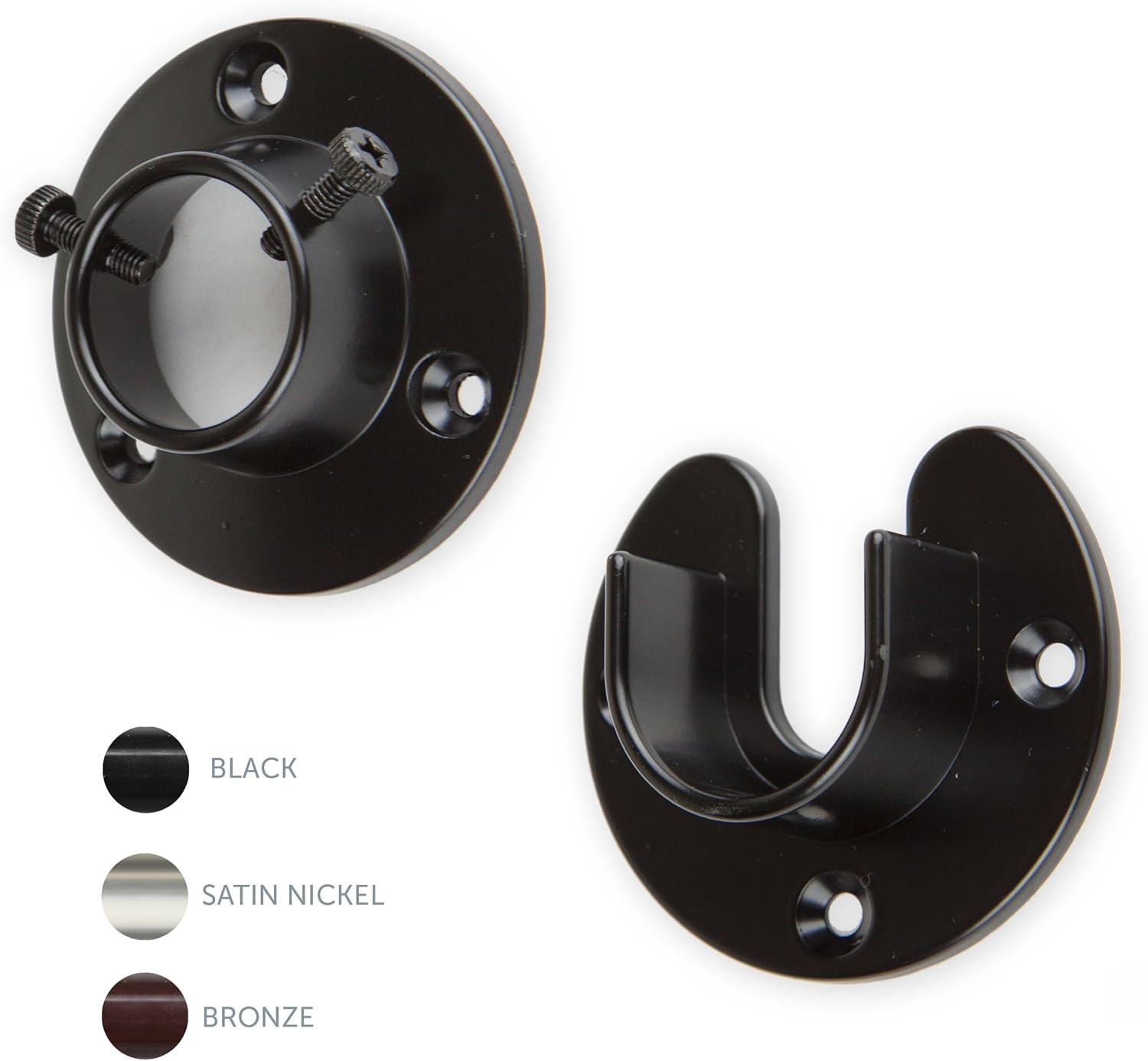 A&F Rod Décor Heavy Duty Wall Mount 1" Closet Pole Socket