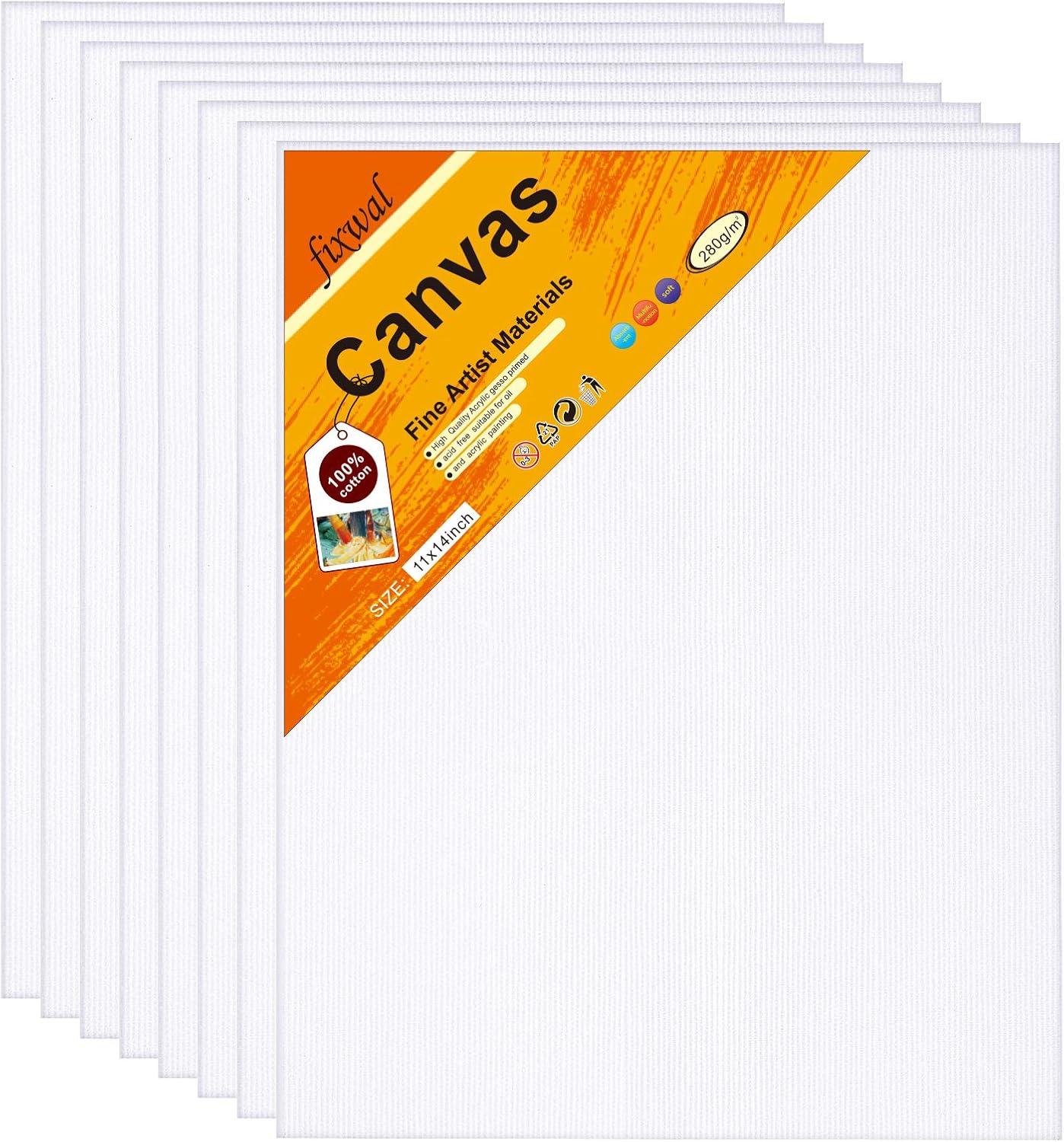 Canvas Boards 11x14 Inches Set of 9, Canvas Panels 3mm Thickness for Oil & Acrylic Painting