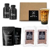 Brown Sugar Boba Tea Kit with Boba Pearls | Brown Sugar Syrup Bubble Tea Kit for up to 40 Drinks