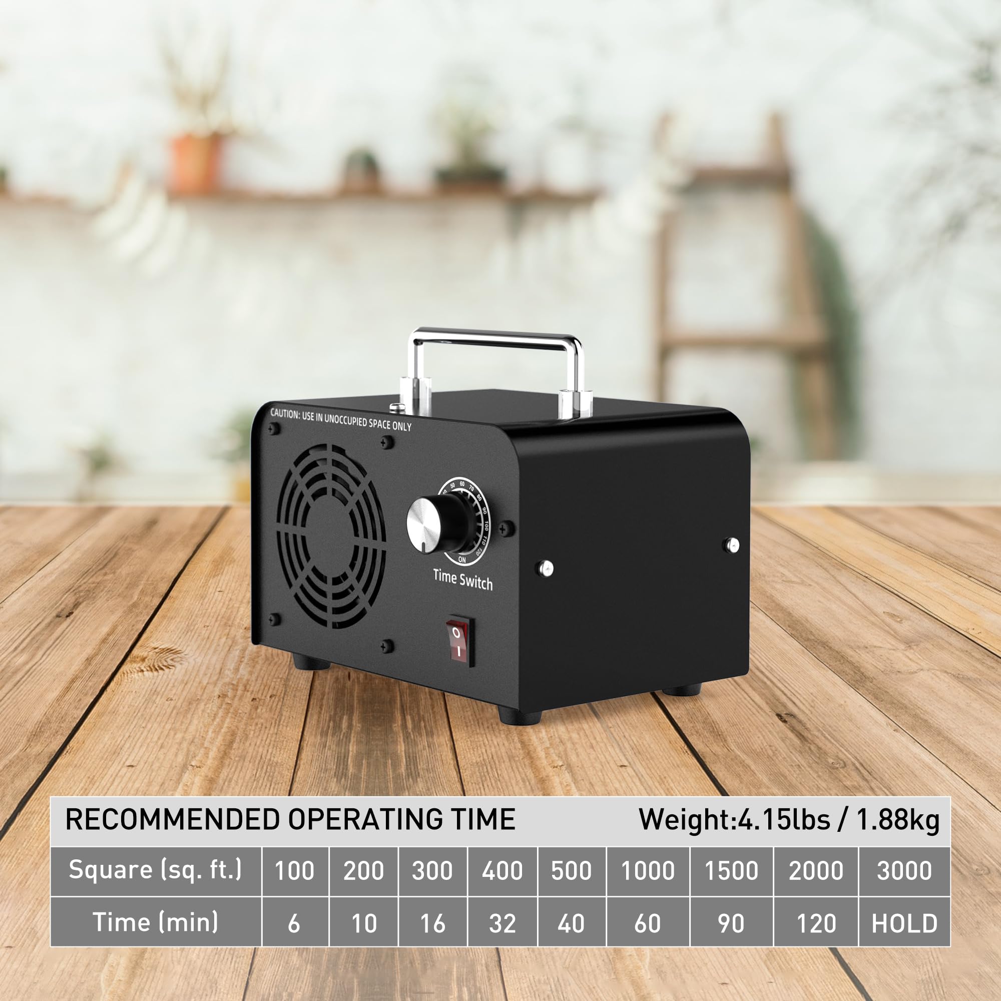 Commercial Ozone Machine 45,000mg/h, Industrial High Capacity of Multipurpose Ozone Purifier with Carry Handle for Home, Bar, Farm and Restaurant Black