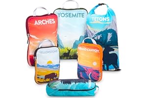 Compression Packing Cubes Set for Travel - Lightweight, Durable Clothes Organizer for Carry-On Luggage and Suitcases by TRIPPED Travel Gear