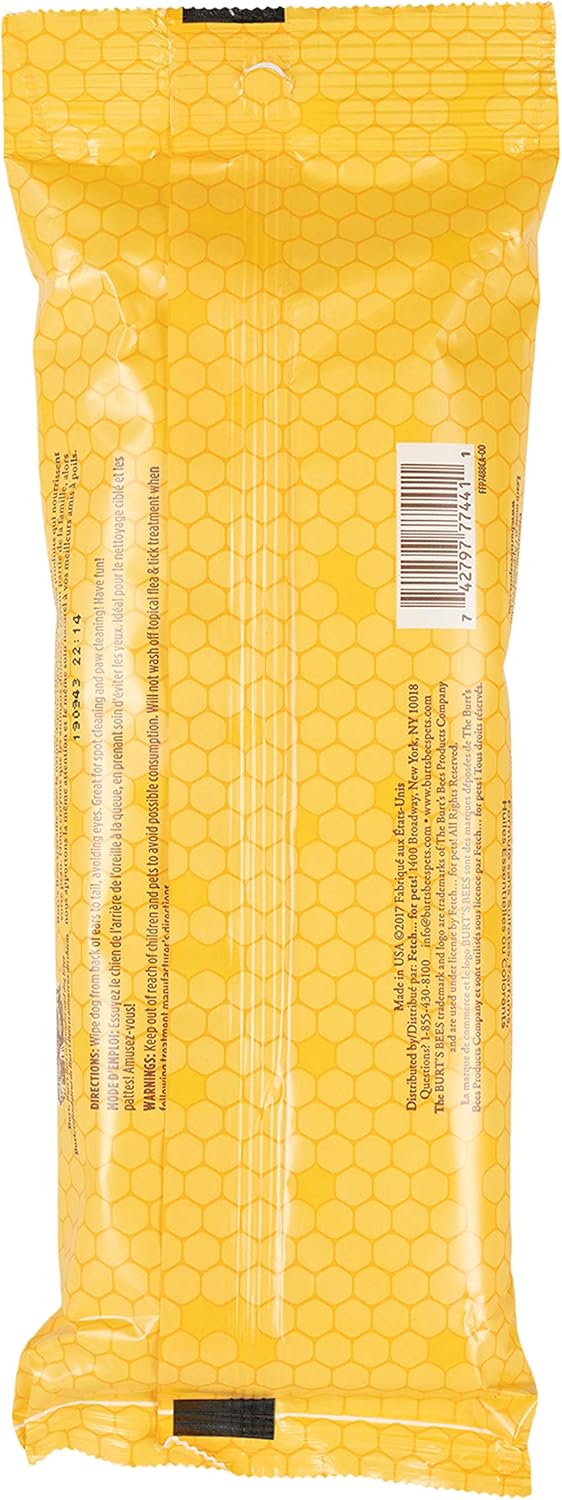 Burt's Bees For Dogs Multipurpose Grooming Wipes | Puppy and Dog Wipes For Cleaning, 50 Count, FF7488