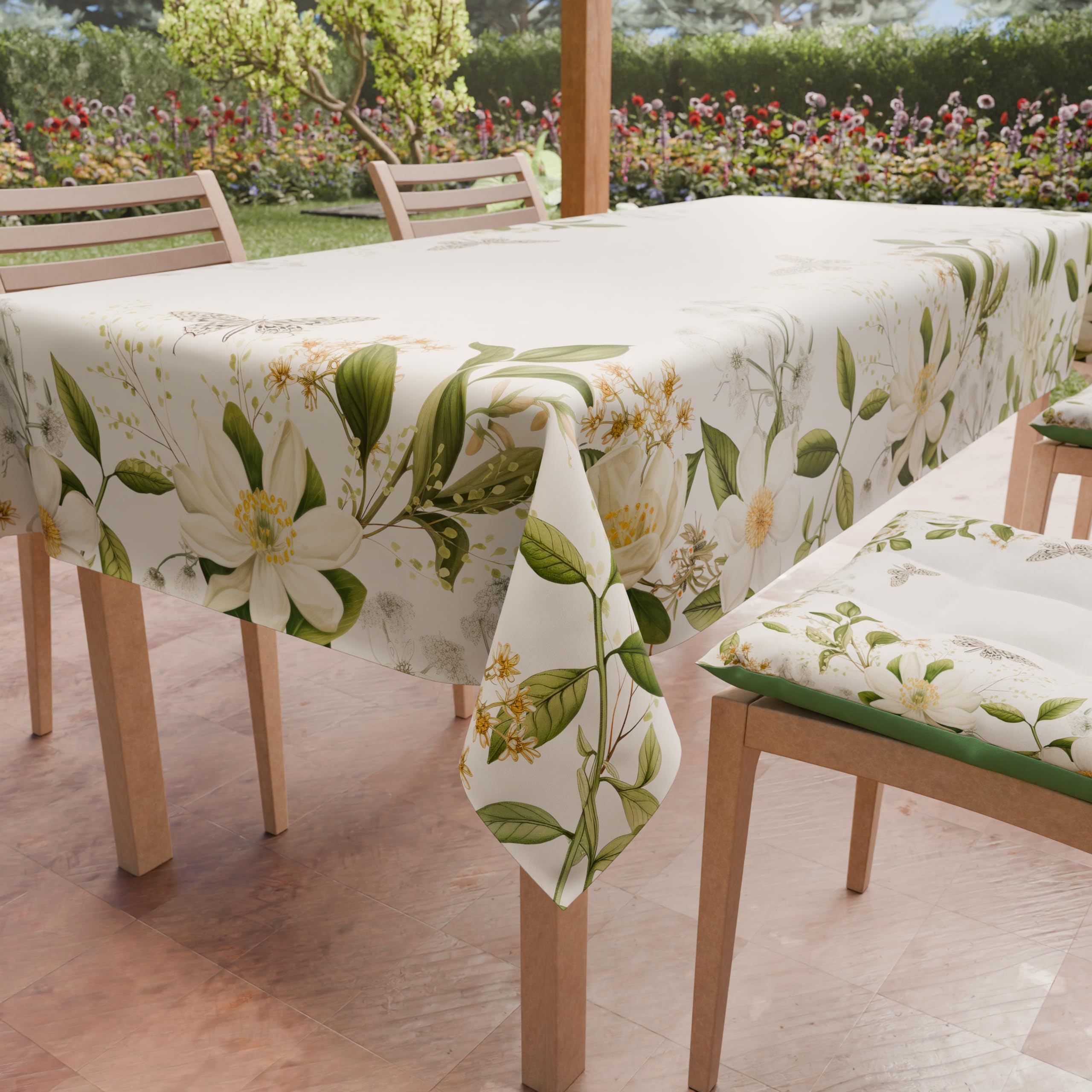PETTI Artigiani Italiani - Stain-Resistant Tablecloth for Kitchen, Floral Pattern, X12 Seats (140 x 240 cm), 100% Made in Italy — image 1