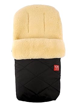Kaiser 6541125 - Lammfellfußsack Natura, Farbe schwarz