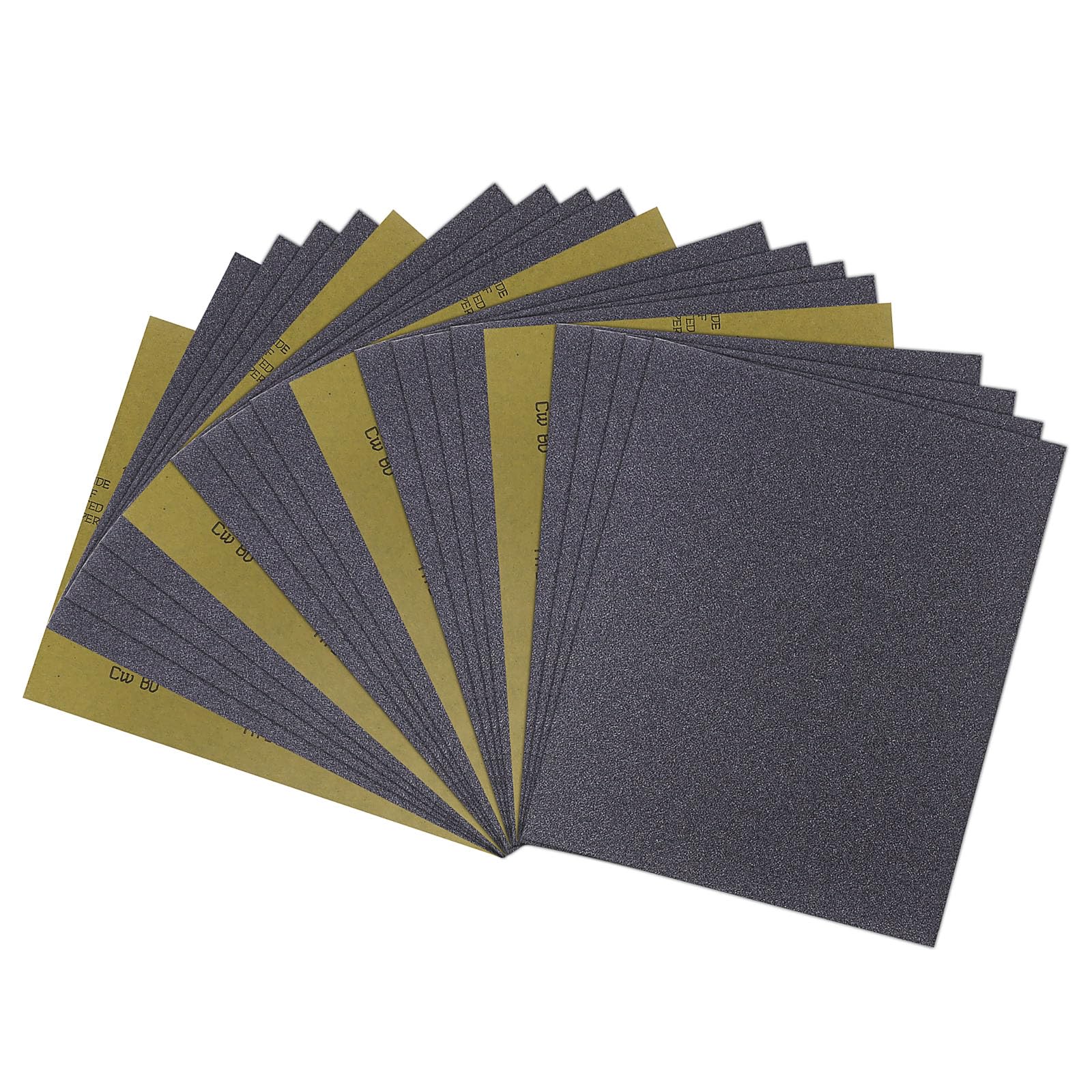 Sandpaper Sheets, 80 Grit Wet Dry Sandpaper Abrasive 9 x 11 Inch Silicon Carbide Arbitrary Shape Cropping for Metal Sanding and Automotive Polishing, Anti-Clogging 20 -Sheet