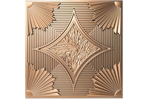 Art3d Drop Ceiling Tiles 24x24 in Bronze (12-Pack, 48 Sq.ft), 3D Wainscoting Panels Glue Up 2x2