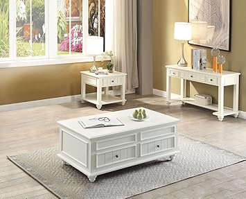 Amazon Com Acme Natesa End Table 83327 White Washed Kitchen
